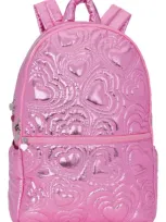 Iscream Kids' Quilted Heart Backpack In Pink