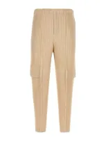 Issey Miyake Homme Plissé  Cargo Pleated Trousers In Beige