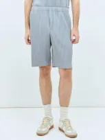 Issey Miyake Pleated Shorts In Blue