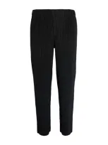 Issey Miyake Pleated Straight Trousers In Black