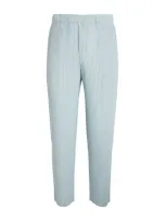 Issey Miyake Pleated Straight Trousers In Blue