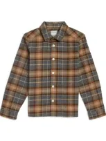 J & Josh Kids' Cotton Check Shirt In Brown