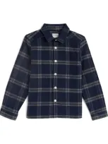 J & Josh Kids' Cotton Check Shirt In Navy