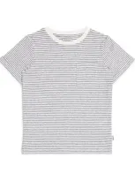 J & Josh Kids' Cotton-linen Striped T-shirt In White