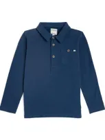 J & Josh Kids' Long-sleeve Polo Shirt In Navy