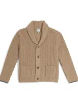 J & Josh Kids' Merino-cashmere Shawl Cardigan In Beige