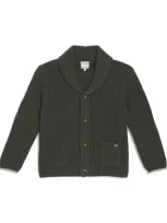 J & Josh Kids' Merino-cashmere Shawl Cardigan In Green