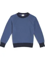 J & Josh Kids' Merino-cashmere Sweater In Blue