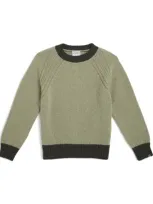 J & Josh Kids' Merino-cashmere Sweater In Green