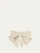 Jennifer Behr Bianca Pearl Embellished Bow Barrette In Cream