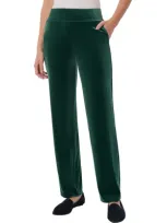 Jones New York Straight Leg Velvet Pull-on Pants In Forest Green