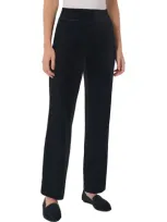 Jones New York Women's Stretch Velour Pull-on Straight-leg Pants In Jones Black