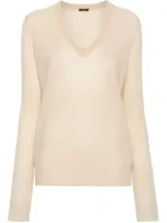 Joseph V-neck Cashmere Jumper In Neutrals