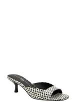 Katy Perry The Ladie Kitten Heel Slide Sandal In Black White Multi