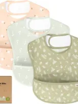 Keababies Kids'  3-pack Presto Waterproof Bibs In Bloom