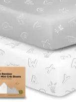 Keababies Kids' Isla Fitted Mini Crib Sheets In Abc Land