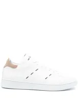 Kiton Leather Sneakers In White