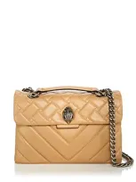 Kurt Geiger Kensington Leather Shoulder Bag In Camel