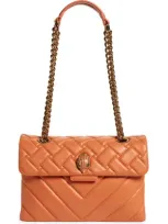 Kurt Geiger London Kensington Quilted Leather Convertible Shoulder Bag In Rust/copper