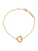 Lanvin Heart Shape Pendant Bracelet In Gold