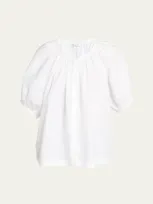 Loro Piana Cam Gritt Solaire Flax Blouse In 1005 Optical Whit