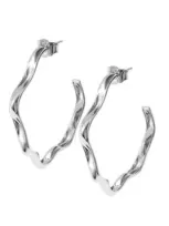 Lucy Quartermaine Splash Wave Hoops In Metallic