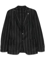 Luigi Bianchi Mantova Striped Blazer In Blue