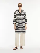 Max Mara Printed Cotton Basketweave Coat In Multi