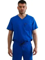 Members Only Manchester 3-pocket Scrub Top In Royal Blue