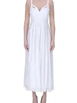 Milva Mi Cotton Midi Dress In White