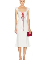 Mirror Palais Maria Rosa Lined Dress In White Eyelet