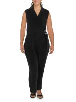 Mng Mango Womens Knit Sleeveless Jumpsuit In Black