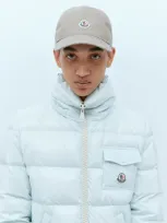 Moncler Logo Patch Baseball Cap In Cream