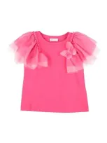 Monnalisa Babies'  Toddler Girl T-shirt Fuchsia Size 5 Cotton, Elastane, Polyamide In Pink