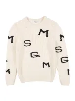 Msgm Babies'  Toddler Sweater Ivory Size 6 Virgin Wool, Acrylic In White