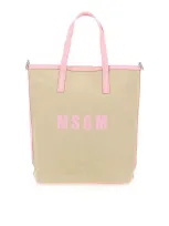 Msgm Bolso Shopping In Nude & Neutrals