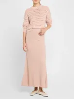 Naadam Crewneck Pointelle-knit Cashmere Sweater In Desert Pink