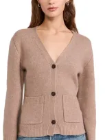 Naadam Ultra Luxe Cashmere Slim Cardigan Heathered Brown