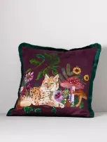 Nathalie Lete Embroidered Velvet Pillow In Blue