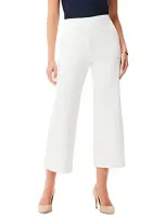 Nic + Zoe Nic+zoe Rumba Park Wide Leg Crop Organic Linen Blend Pants In White