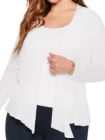 Nic + Zoe All Year 4-way Convertible Cardigan In Paper White