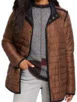 Nic + Zoe Nic+zoe Allovette Reversible Quilted Jacket In Brown Multi