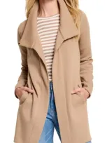 Nic + Zoe Nic+zoe Around Town Open Front Knit Jacket In Mochachino