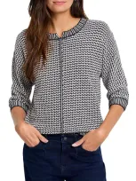 Nic + Zoe Nic+zoe Easy Tuck Stitch Pullover Sweater In Indigo Mix