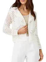 Nic + Zoe Nic+zoe Mixed Knit Cardigan In Milk White