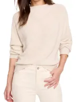 Nic + Zoe Nic+zoe Shaker Stitch Mock Neck Sweater In Sandshell