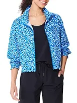 Nic + Zoe Nic+zoe Tech Stretch Animal Blues Jacket In Blue Multi