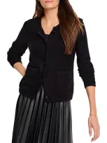 Nic + Zoe Nic+zoe Textured Sweater Jacket In Black Onyx