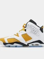 Nike Big Kids' Air Jordan Retro 6 Basketball Shoes In White/yellow Ochre/black