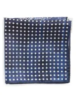 Nordstrom Four Panel Silk Pocket Square In Blue